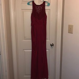 Red bridesmaids dress